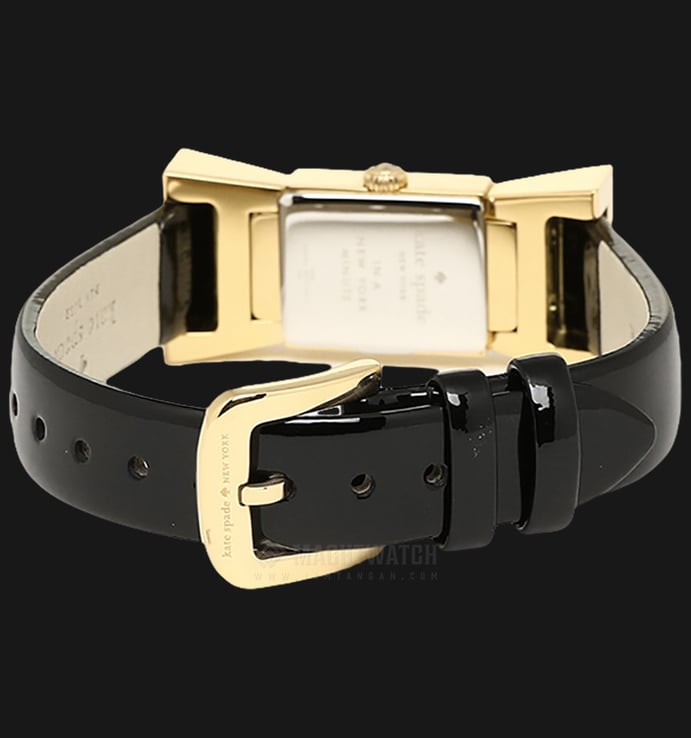 Kate Spade 1YRU0068 Carlyle Mother of Pearl Dial Black Leather Strap
