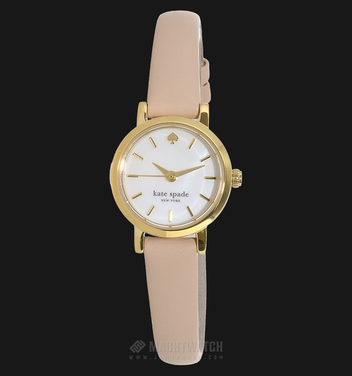 Kate Spade New York 1YRU0372 Tiny Metro Mother of Pearl Dial Cream Leather Strap
