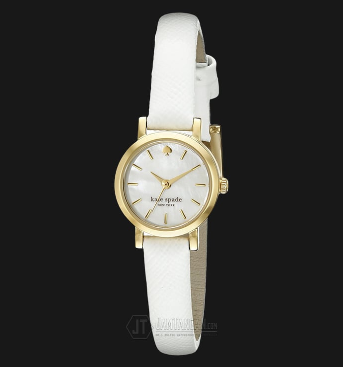 Kate Spade 1YRU0422 New York White Dial White Leather Strap Watch