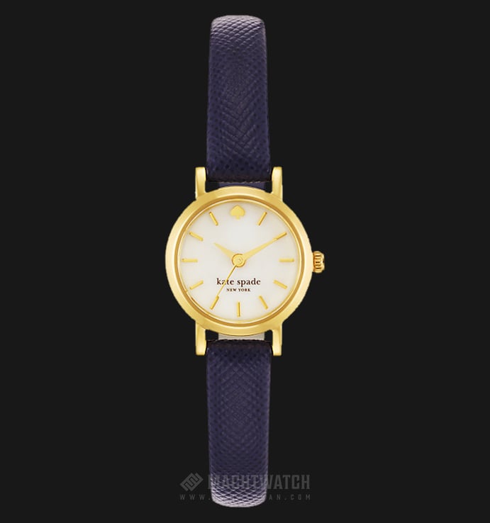 Kate Spade New York 1YRU0456 Navy Tiny Metro Mother of Pearl Dial Blue Leather Strap