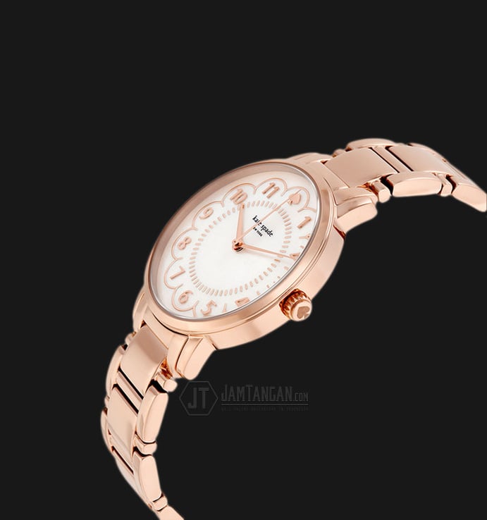 Kate Spade 1YRU0791 Gramercy Pearl Dial Rose Gold Stainless Steel Strap Watch