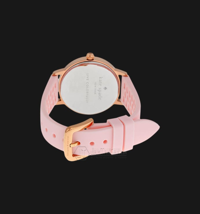 Kate Spade 1YRU0871 Crosby White Dial Pink Silicone Strap Watch