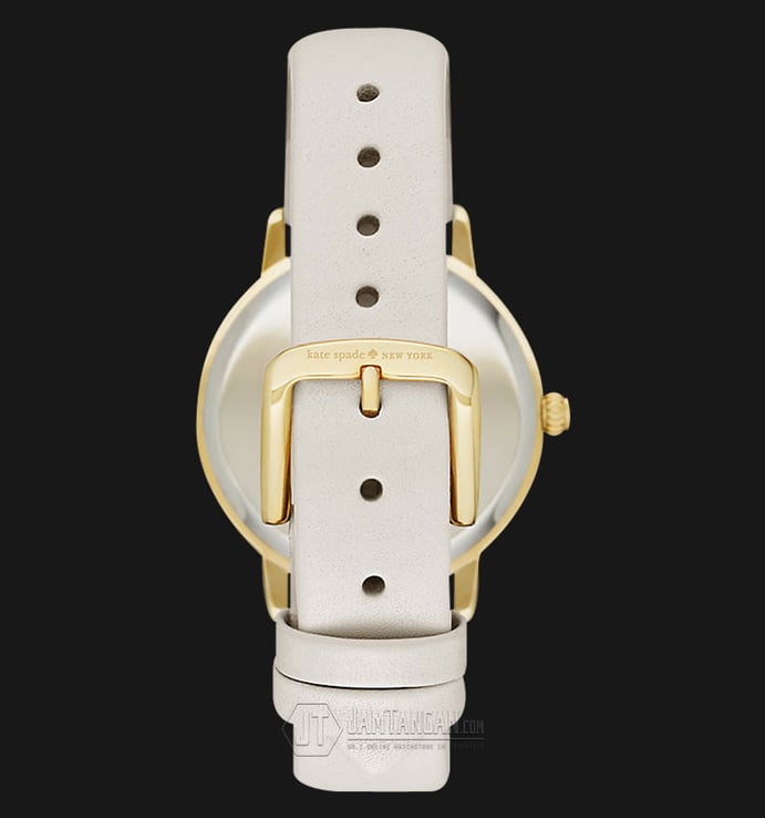 Kate Spade KSW1043 Metro Bird on Wire White Dial Creamy Leather Strap Watch
