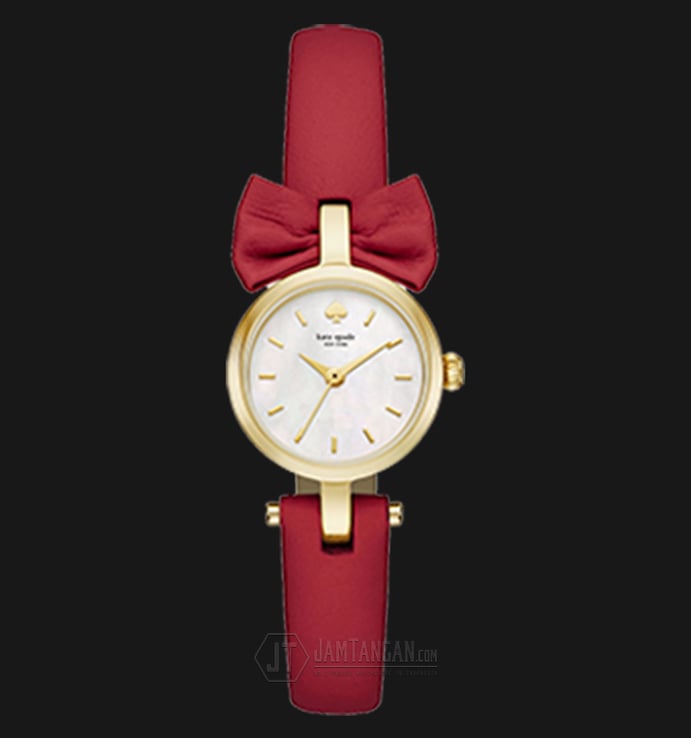 Kate Spade KSW1058 Mini Bow White Dial Red Leather Strap Watch