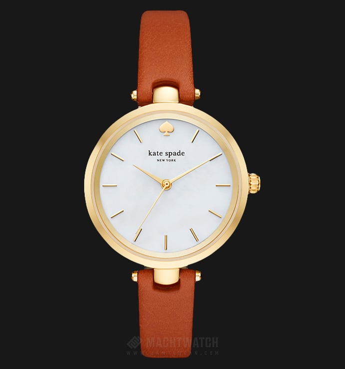 Kate Spade New York KSW1156 White Dial Brown Leather Strap