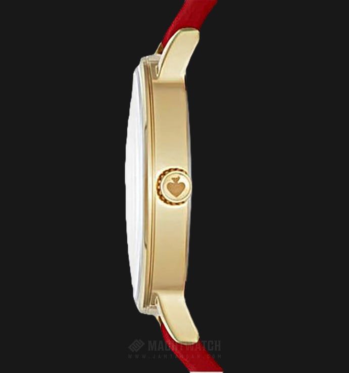 Kate Spade KSW1183 Ladies Metro Mother of Pearl Dial Red Leather Strap