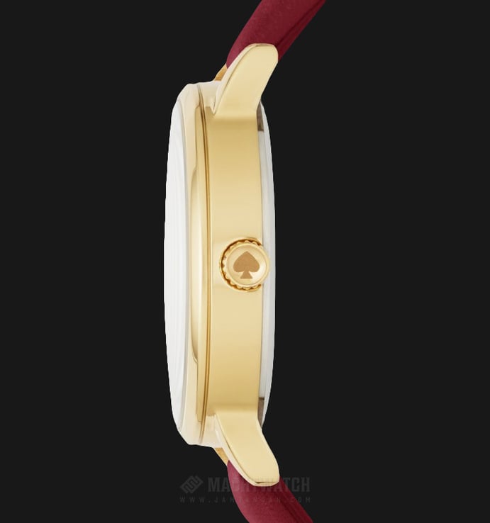 Kate Spade KSW1189SET Metro Zodiac Virgo Mother of Pearl Dial Red Leather Strap