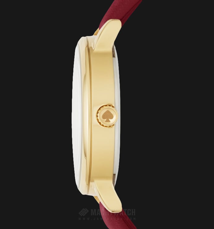 Kate Spade KSW1191SET Metro Zodiac Cancer Mother of Pearl Dial Red Leather Strap