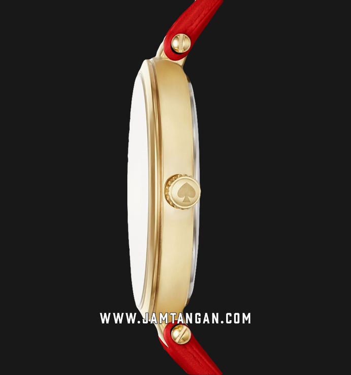Kate Spade New York Holland KSW1232 White Dial Red Leather Strap