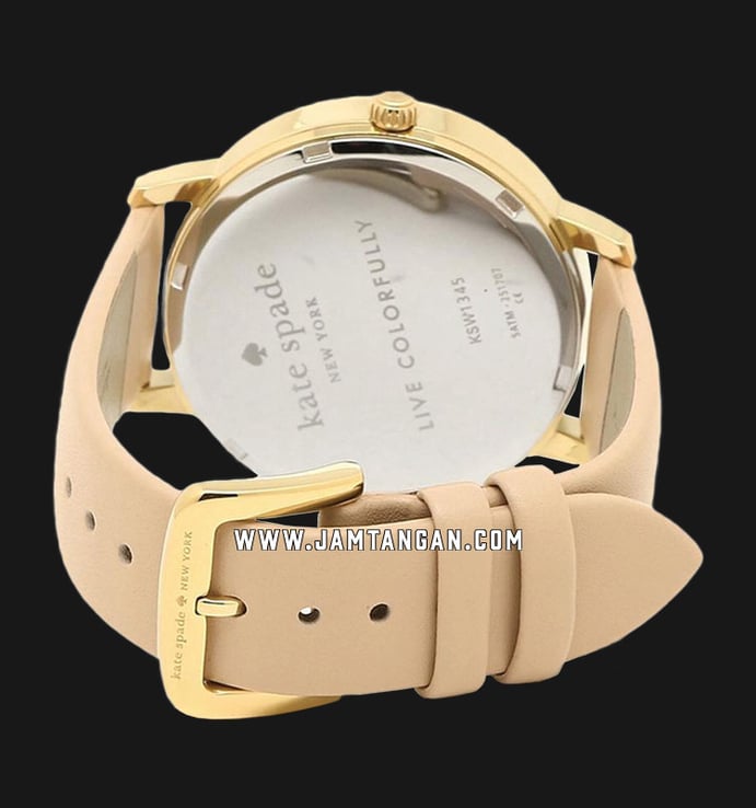 Kate Spade Grand Metro KSW1345 Beige Puppy Dial Pink Leather Strap
