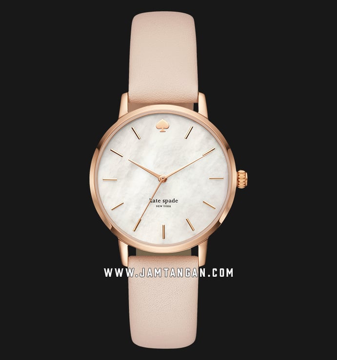 Kate Spade New York Metro KSW1403 Mother of Pearl Dial Beige Leather Strap