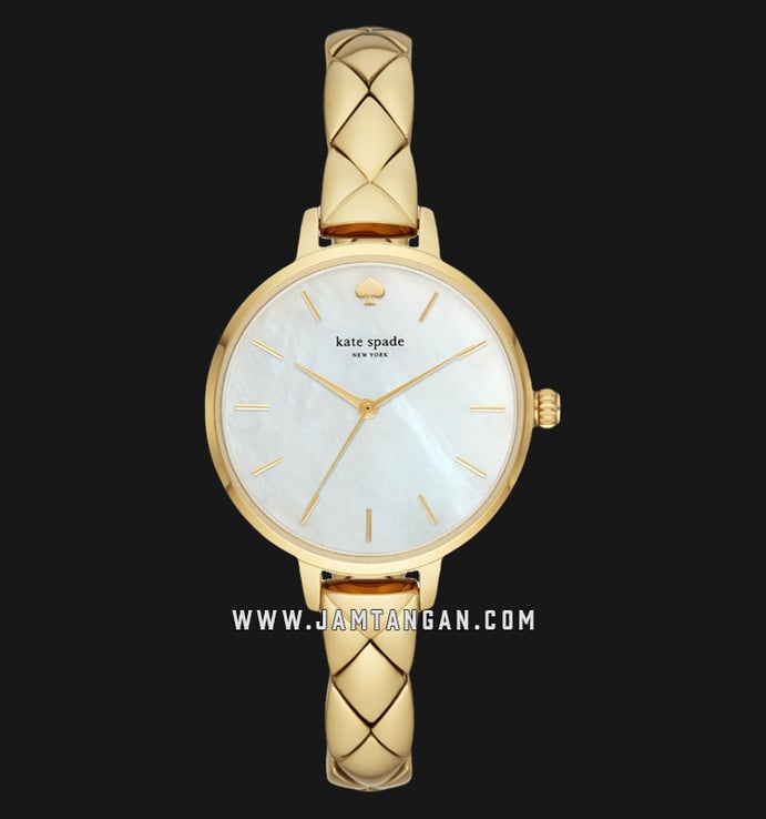 Kate Spade New York Metro KSW1471 Mother Of Pearl Dial Gold Stainless Steel Strap