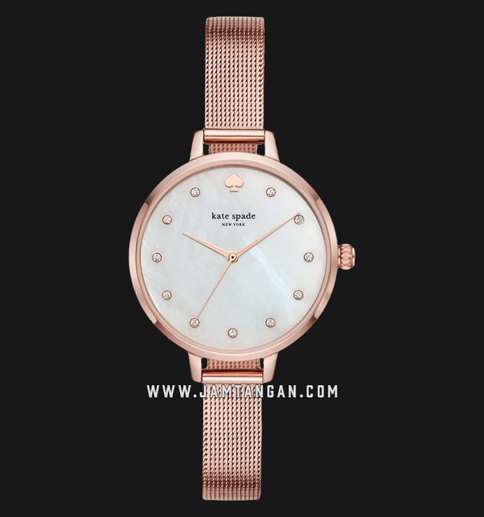 Kate Spade New York KSW1492 White Mother of Pearl Dial Rose Gold Stainless Steel Strap