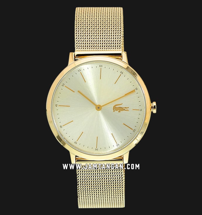 Lacoste Moon 2001000 Ladies Gold Dial Gold Mesh Strap