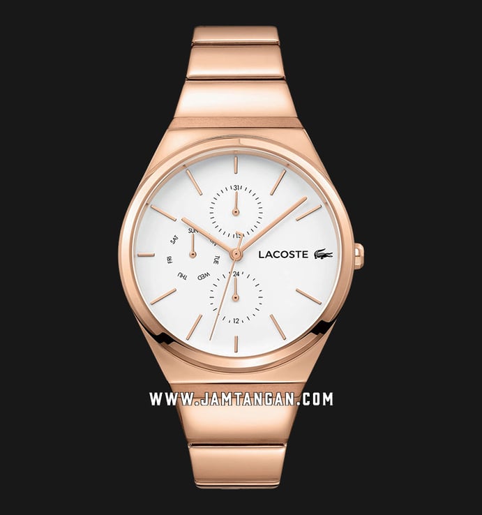 Lacoste Bali 2001036 White Dial Rose Gold Stainless Steel Strap