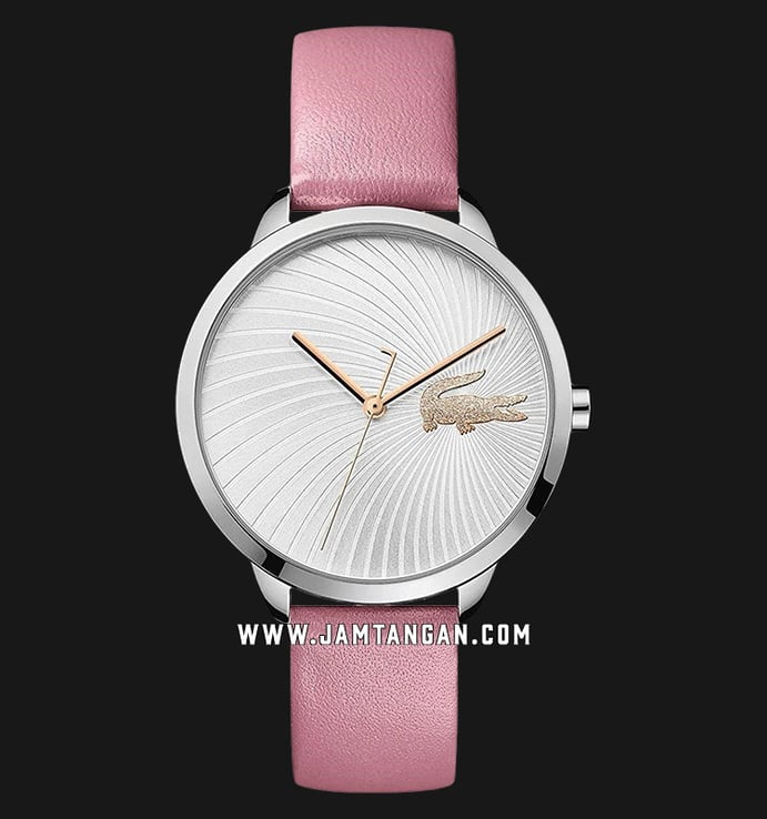 Lacoste Lexi 2001057 Ladies Silver Dial Pink Leather Strap
