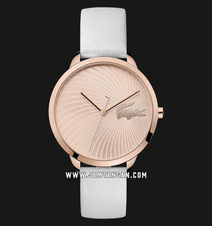 Lacoste Lexi 2001068 Ladies Rose Gold Dial White Leather Strap