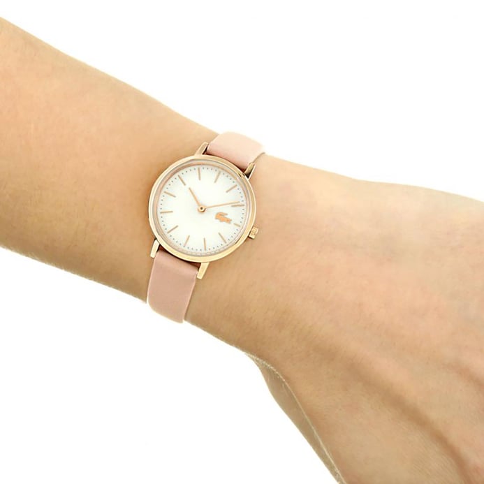 Lacoste Moon Mini 2001120 Ladies Mother Of Pearl Dial Pink Leather Strap