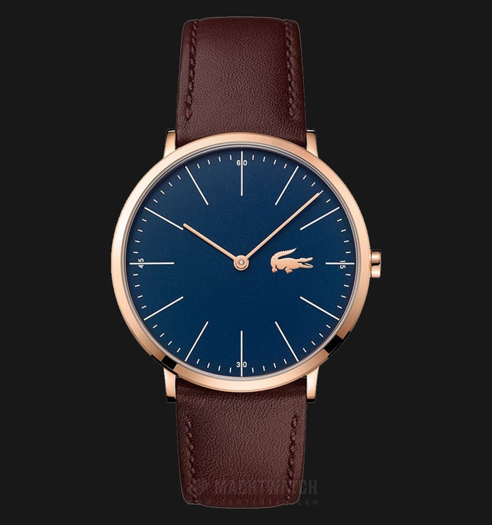 Lacoste Moon 2010871 Men Blue Dial Brown Leather Strap
