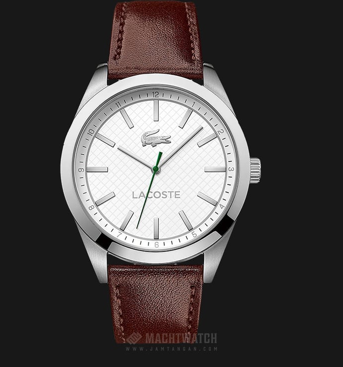 Lacoste 2010893 Montre Home Silver Dial Leather Strap