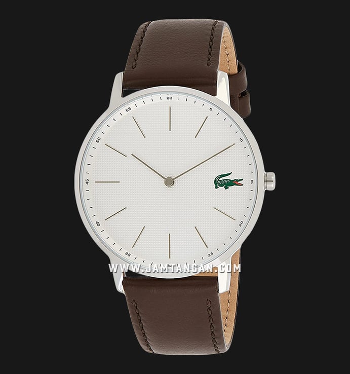 Lacoste Moon 2011002 Men White Dial Brown Leather Strap
