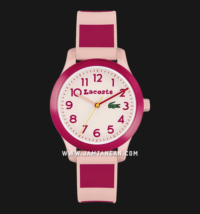Lacoste 12.12 2030034 Kids Pink Dial Dual Tone Silicone Strap