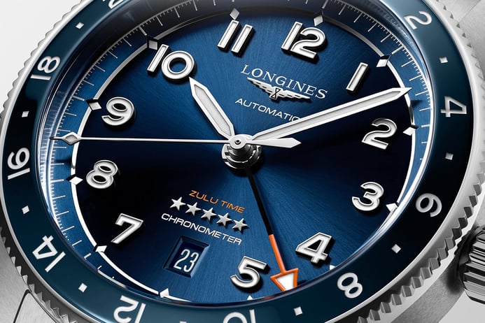 Longines Spirit Zulu Time L3.812.4.93.6 Automatic Sunray Blue Dial Stainless Steel Strap