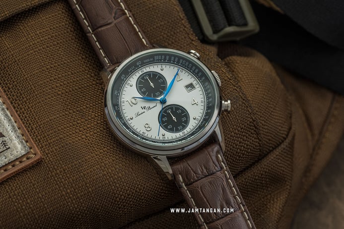 Lucien Piccard Welles LP-28006C-02-BRW Chronograph Silver Dial Brown Leather Strap