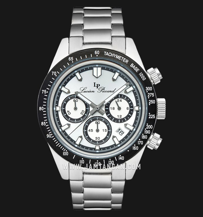 Lucien Piccard LP-28018C-22S-BB Heston Chronograph Silver Dial Stainless Steel Strap