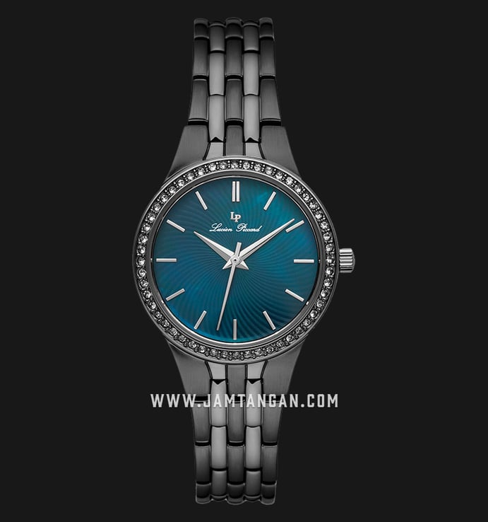 Lucien Piccard Jayne LP-28020-BB-33MOP Blue Mother of Pearl Dial Black Stainless Steel Strap