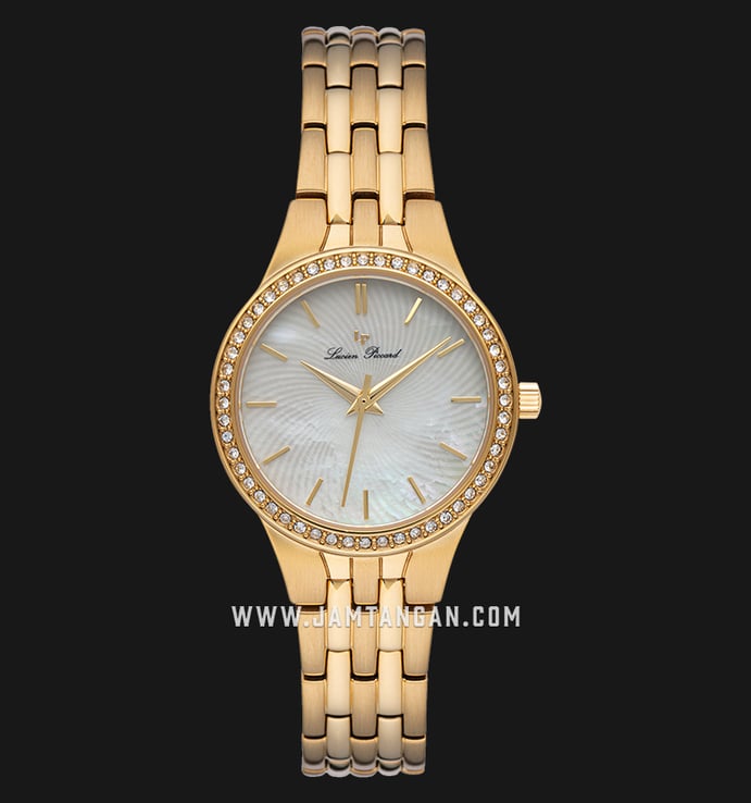 Lucien Piccard Jayne LP-28020-YG-22MOP Mother of Pearl Dial Gold Stainless Steel Strap