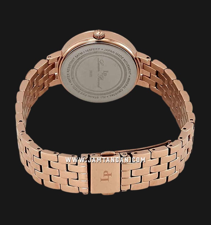Lucien Piccard Lauren LP-28021-RG-22MOP Silver Mother of Pearl Dial Rose Gold Stainless Steel Strap