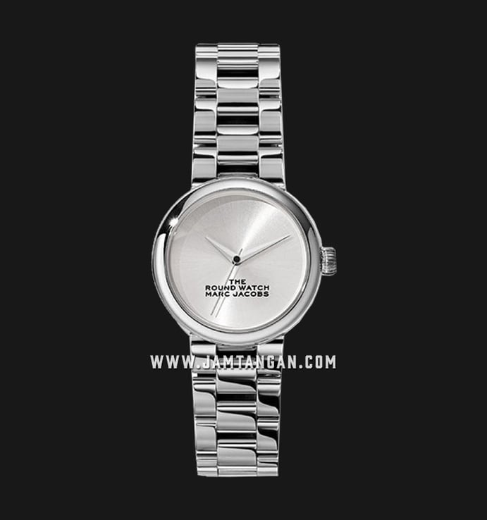 Marc Jacobs The Round Watch MJ0120179278 Ladies Silver Dial Stainless Steel Strap