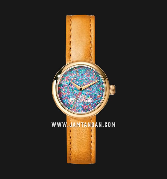 Marc Jacobs The Round Watch MJ0120179284 Ladies Multicolor Dial Tan Leather Strap