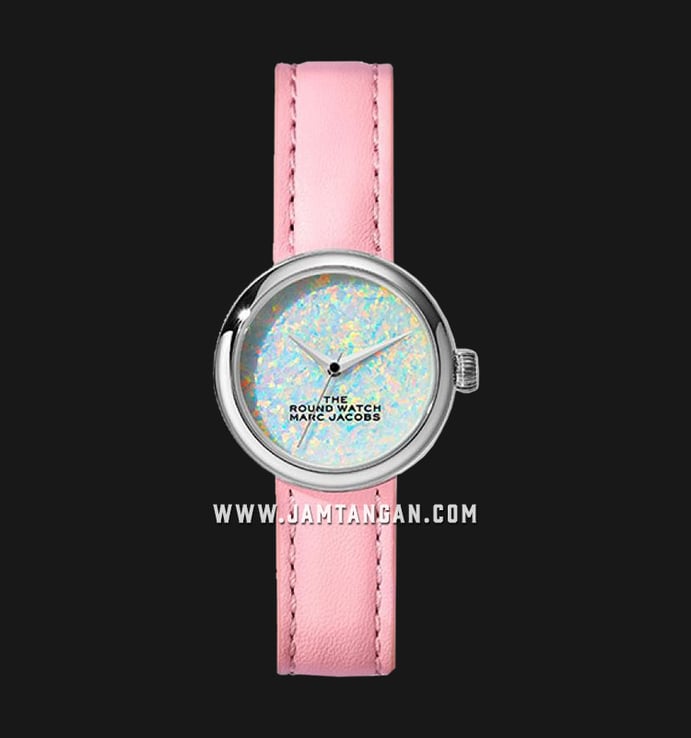 Marc Jacobs The Round Watch MJ0120179286 Ladies Multicolor Dial Pink Leather Strap
