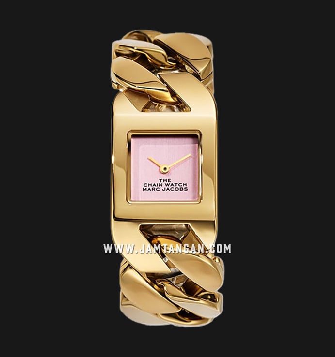 Marc Jacobs MJ0120179310 The Chain Watch Ladies Pink Dial Gold Stainless Steel Strap