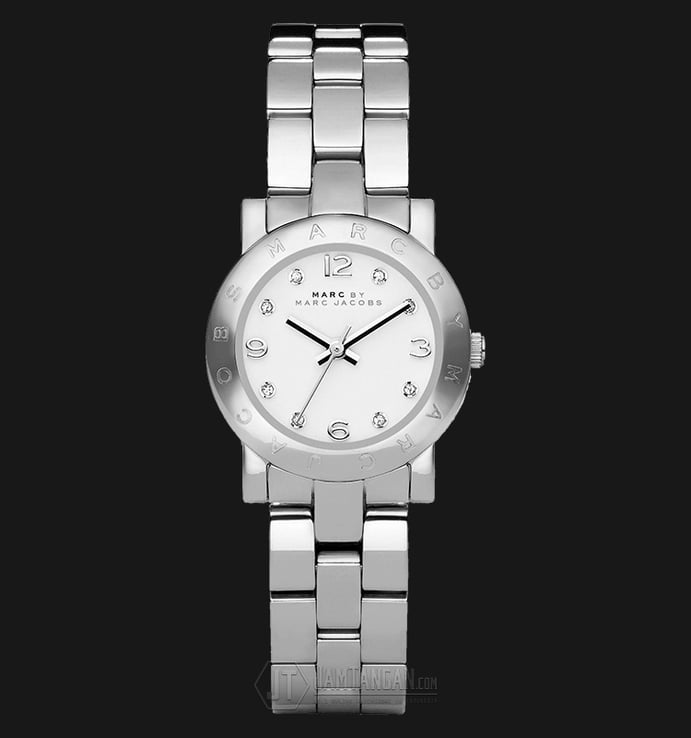Marc Jacobs MBM3055 Mini Amy White Dial Stainless Steel Ladies Watch