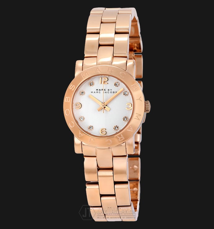 Marc Jacobs MBM3078 Mini Amy White Dial Rosegold Tone Stainless Steel