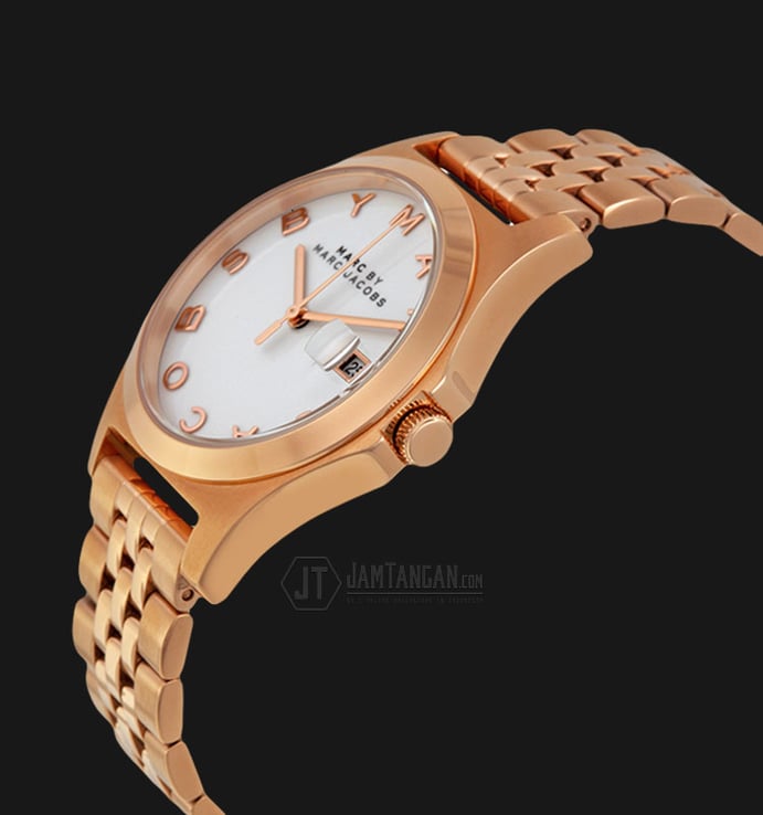 Marc Jacobs MBM3392 The Slim White Dial Rose Gold tone Ladies Watch