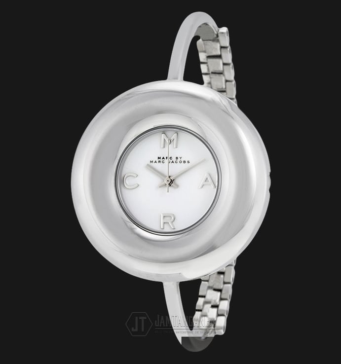 Marc Jacobs MBM3395 Donut Gloss White Dial Stainless Steel Bangle Ladies Watch