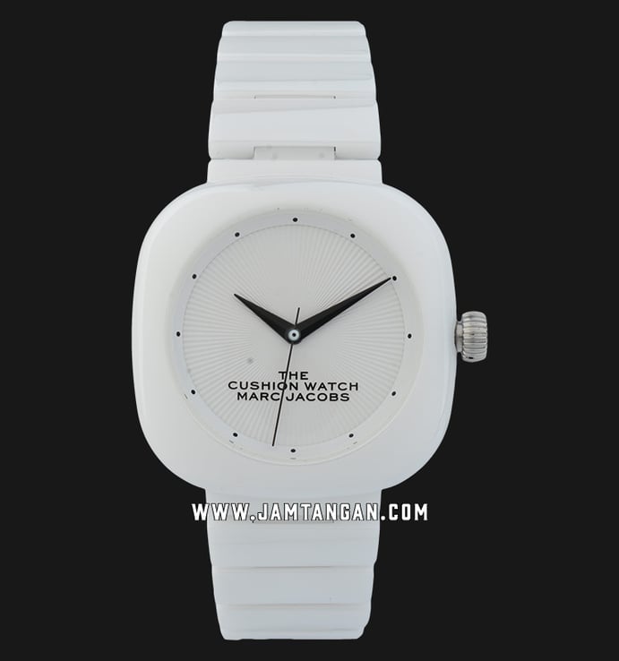 Marc Jacobs The Cushion Watch MJ0120184710 Ladies White Dial White Stainless Steel Strap