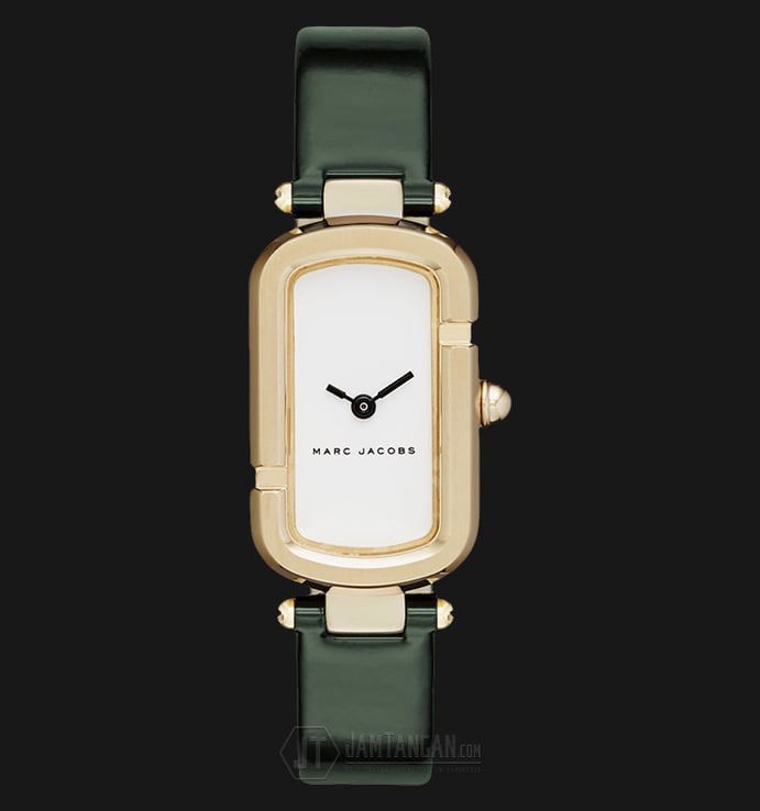 Marc Jacobs MJ1485 Monogram White Dial Green Leather Strap Watch