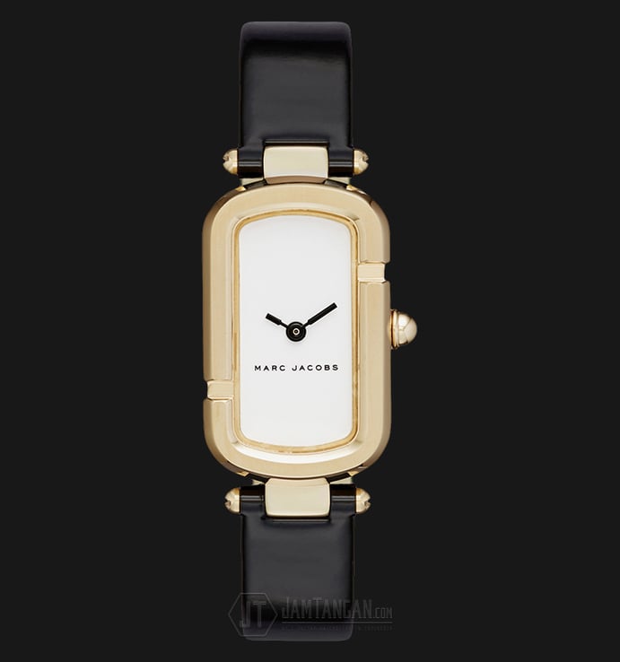 Marc Jacobs MJ1487 Monogram White Dial Black Leather Strap Watch