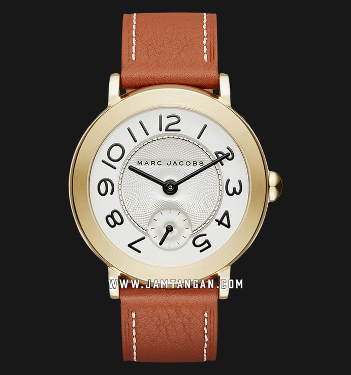 Marc Jacobs Riley MJ1574 Silver Dial Brown Leather Strap