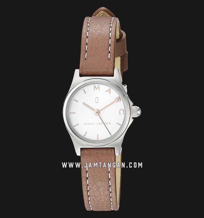 Marc Jacobs Henry MJ1625 White Dial Brown Leather Strap