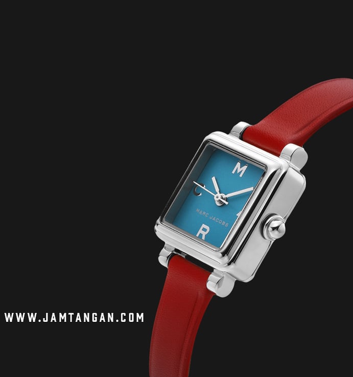 Marc Jacobs Vic MJ1637 Light Blue Dial Red Leather Strap
