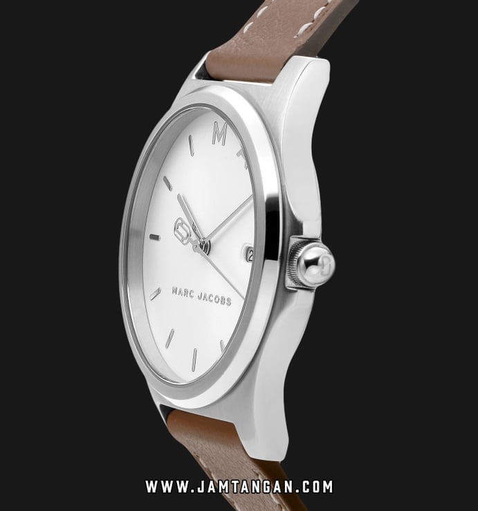 Marc Jacobs Henry MJ1642 Ladies Silver Dial Brown Leather Strap