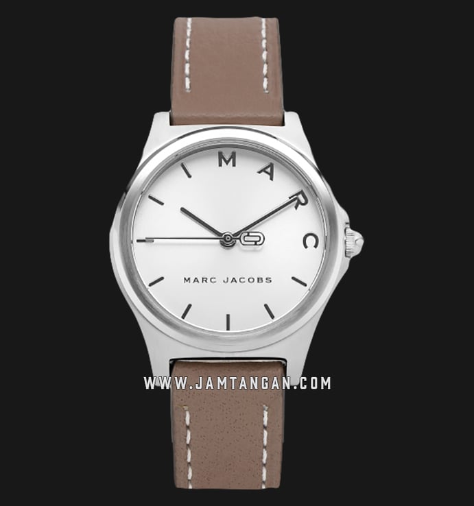 Marc Jacobs Henry MJ1643 Silver Dial Tan Leather Strap