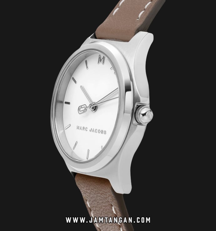 Marc Jacobs Henry MJ1643 Silver Dial Tan Leather Strap