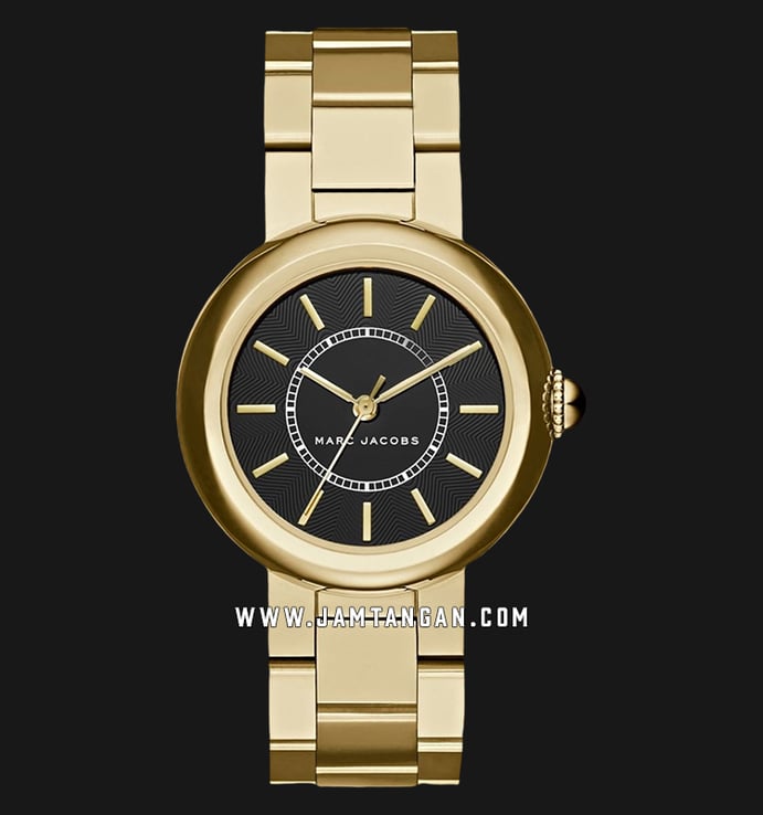 Marc Jacobs Courtney MJ3468 Black Pattern Dial Gold Stainless Steel Strap